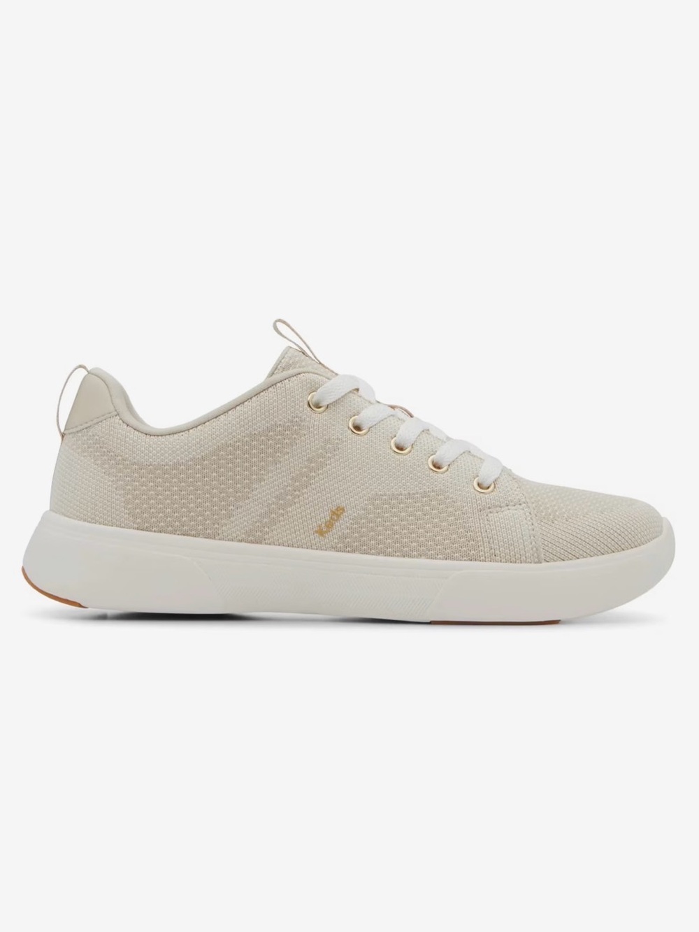 Keds BlissWalk Knit Lace-Up Sneaker in Light Cream with Gold Accents